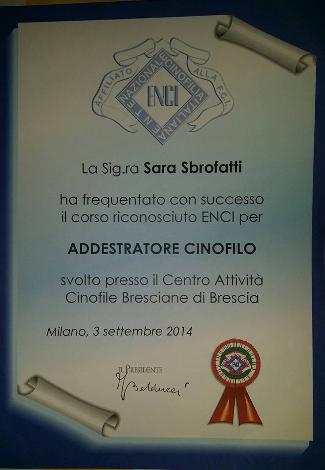 Sara Sbrofatti - Addestratore cinofilo ENCI